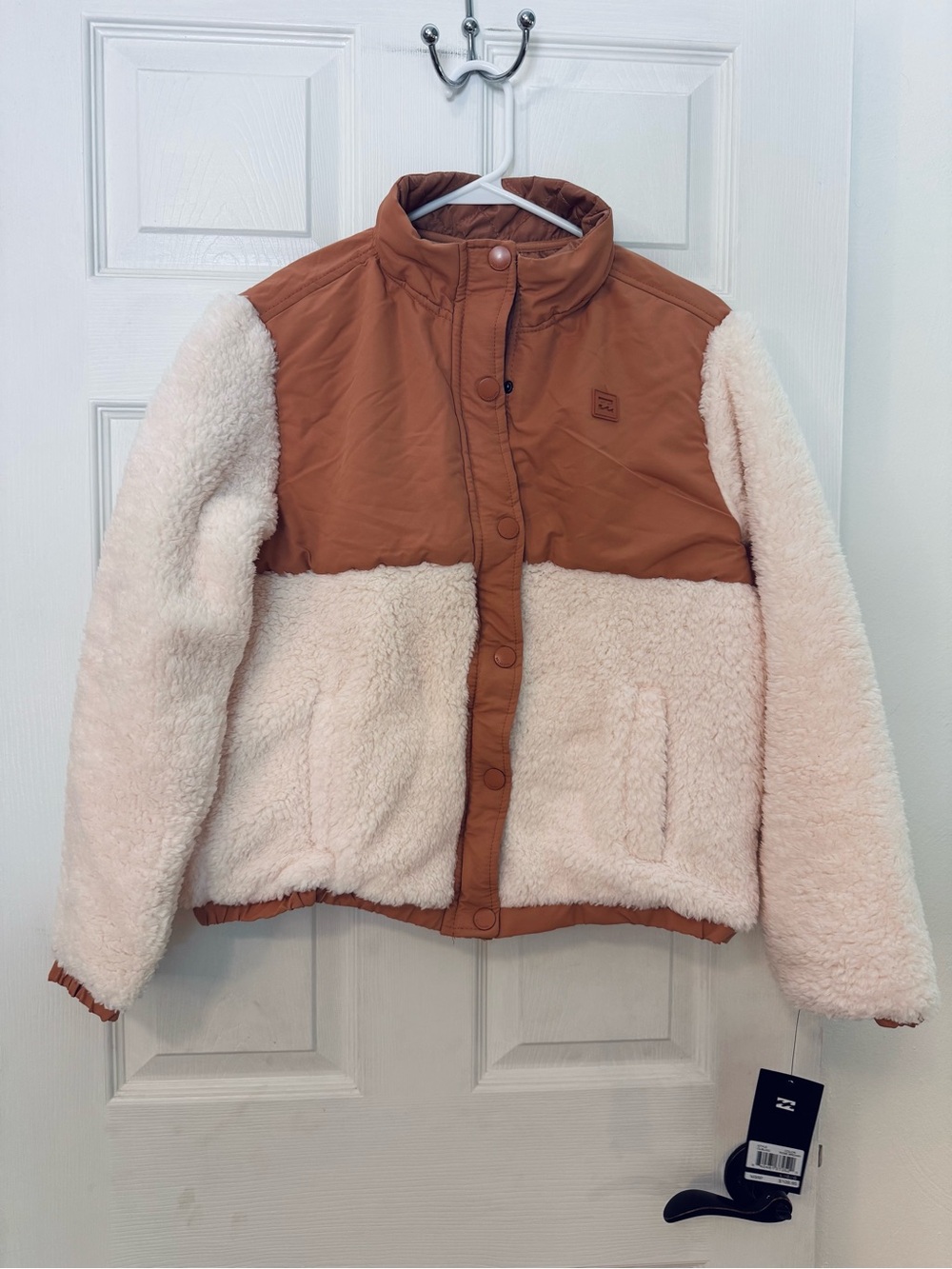 Billabong Cream & Rust Teddy Fleece Jacket